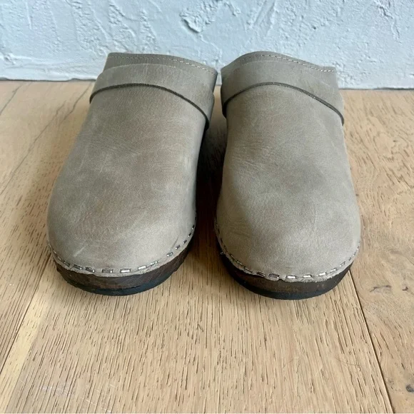 Lotta From Stockholm Classic Taupe Ouled Nubuck w/ Brown Base Swedish Clogs - Picture 4 of 10